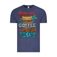 Vintage Denim give me coffee and jesus Vintage Tee - BundleAndBundleShop