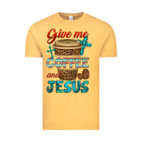 Vintage Mustard give me coffee and jesus Vintage Tee - BundleAndBundleShop