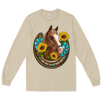 Mushroom western horseshoe horse sunflowers gemstone Long Sleeve Tee - Artiststas