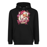 Black believe pink christmas santa claus Heavyweight Hoodie - MaliasSmallBusiness