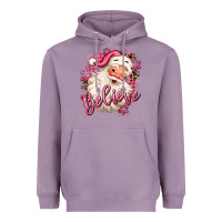 Lavender believe pink christmas santa claus Heavyweight Hoodie - MaliasSmallBusiness
