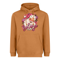 Meerkat believe pink christmas santa claus Heavyweight Hoodie - MaliasSmallBusiness