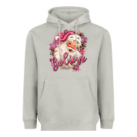 Moon Dust believe pink christmas santa claus Heavyweight Hoodie - MaliasSmallBusiness