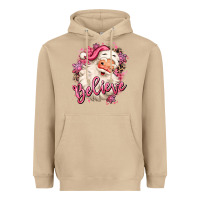 Mushroom believe pink christmas santa claus Heavyweight Hoodie - MaliasSmallBusiness