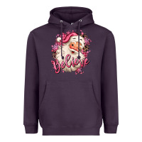 Plum believe pink christmas santa claus Heavyweight Hoodie - MaliasSmallBusiness