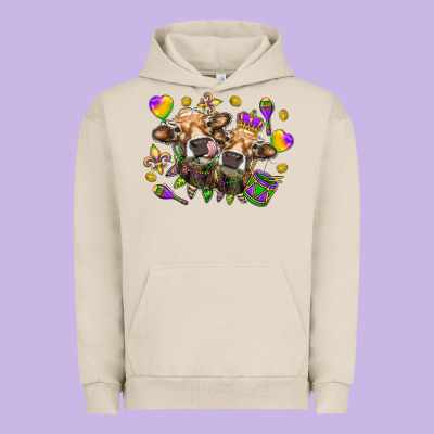 Mardi Gras Heifers Urban Hoodie Designed By Howdyjamesfarm