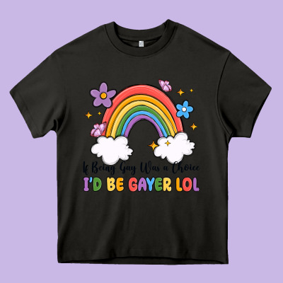 If Being Gay Was A Choice I'd Be Gayer Lol Heavy Core Tee Designed By Maliassmallbusiness