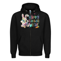 Black happy easter y'all Zipper Hoodie - MaliasSmallBusiness