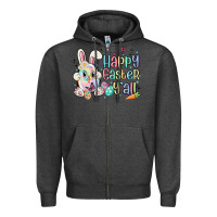 Charcoal Heather happy easter y'all Zipper Hoodie - MaliasSmallBusiness
