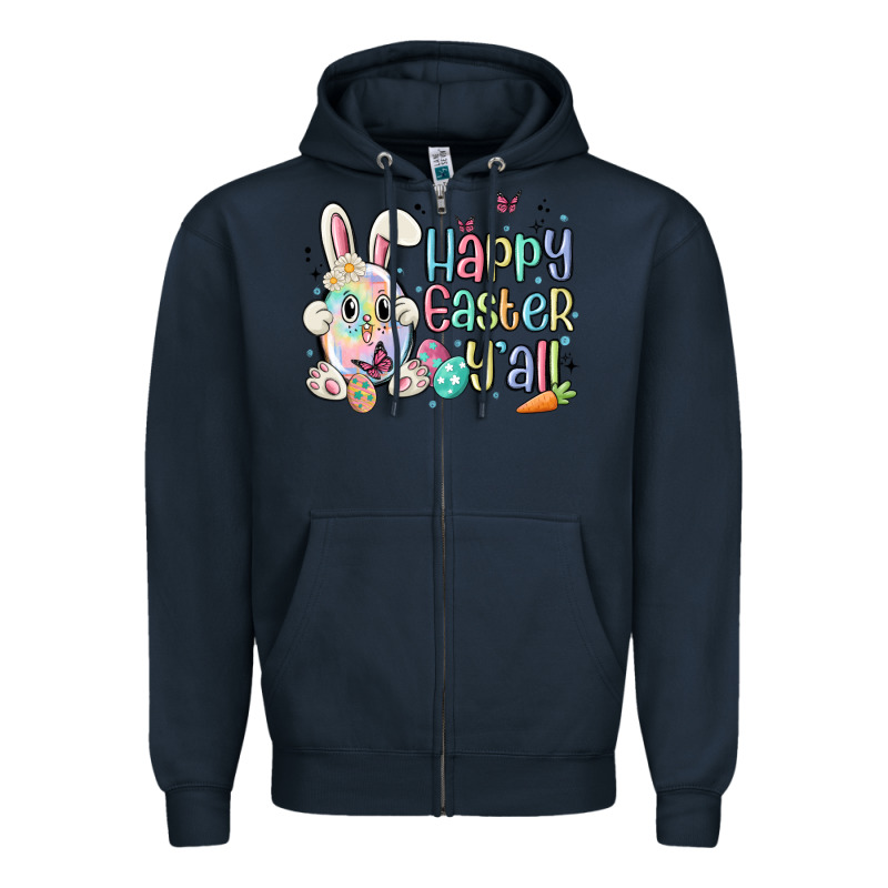 Happy Easter Y'all Zipper Hoodie by MaliasSmallBusiness | Teevron