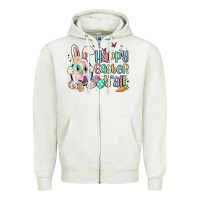 Oatmeal Heather happy easter y'all Zipper Hoodie - MaliasSmallBusiness