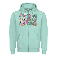Seafoam happy easter y'all Zipper Hoodie - MaliasSmallBusiness