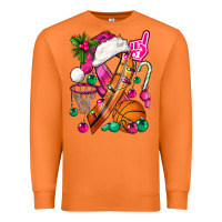 Carrot Pink Christmas Breast Cancer Ribbon Basketball Premium Sweatshirt - BundleAndBundleShop