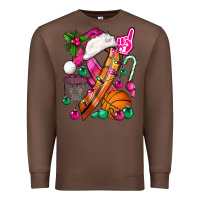 Chestnut Pink Christmas Breast Cancer Ribbon Basketball Premium Sweatshirt - BundleAndBundleShop
