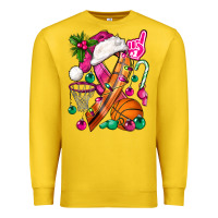 Lemon Pink Christmas Breast Cancer Ribbon Basketball Premium Sweatshirt - BundleAndBundleShop
