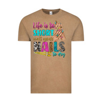 Vintage Coffee life is to short wait your nails to dry bbs Vintage Tee - BundleAndBundleShop