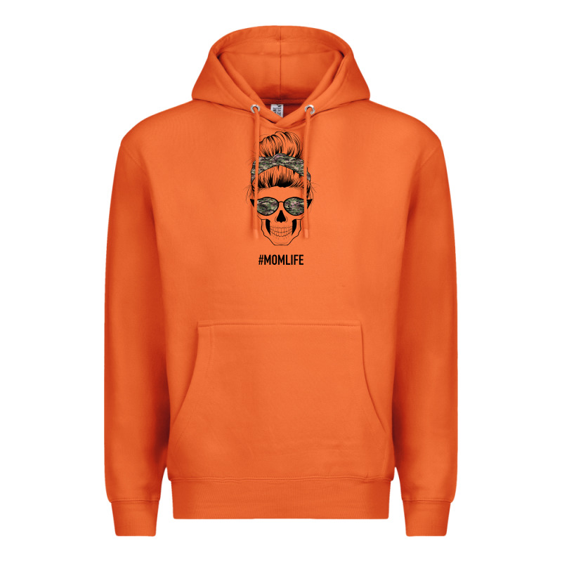 Feminine Camouflage Patterned Mom Skull Premium Hoodie by Bettercallsaul | Teevron