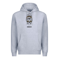 Heather Grey Feminine Camouflage Patterned Mom Skull Premium Hoodie - Bettercallsaul