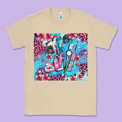 Dentist Element With Flowers Classic Tee Designed By Adodesignshop