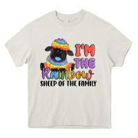 Cream i'm the rainbow sheep of the family Heavy Core Tee - MaliasSmallBusiness