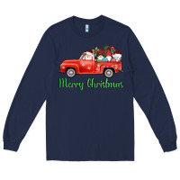Navy merry christmas truck gnomes Long Sleeve Tee - AdoDesignShop