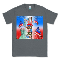 Charcoal Heather american flag  and america Classic Tee - AdoDesignShop