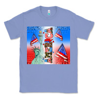 Colony Blue american flag  and america Classic Tee - AdoDesignShop