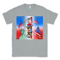 Heather Grey american flag  and america Classic Tee - AdoDesignShop