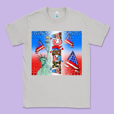 American Flag  And America Classic Tee Designed By Adodesignshop