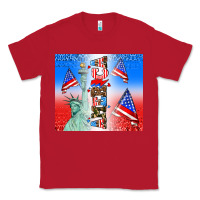 Red american flag  and america Classic Tee - AdoDesignShop