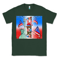 Sports Green american flag  and america Classic Tee - AdoDesignShop