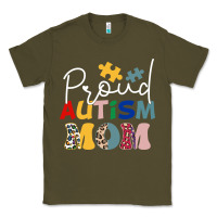 Army Green Proud Autism Mom Leopard Pattern Design Autism Awa Classic Tee - CowhideDigitalArt