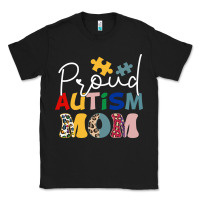 Black Proud Autism Mom Leopard Pattern Design Autism Awa Classic Tee - CowhideDigitalArt