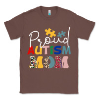 Chestnut Proud Autism Mom Leopard Pattern Design Autism Awa Classic Tee - CowhideDigitalArt