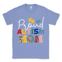 Colony Blue Proud Autism Mom Leopard Pattern Design Autism Awa Classic Tee - CowhideDigitalArt