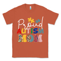 Copper Proud Autism Mom Leopard Pattern Design Autism Awa Classic Tee - CowhideDigitalArt