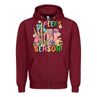 Burgundy peeps season mode on Zipper Hoodie - MaliasSmallBusiness