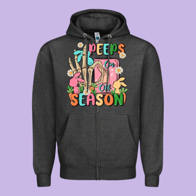 Peeps Season Mode On Zipper Hoodie Designed By Maliassmallbusiness