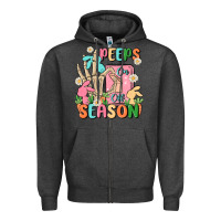 Charcoal Heather peeps season mode on Zipper Hoodie - MaliasSmallBusiness