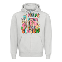 Dove Grey peeps season mode on Zipper Hoodie - MaliasSmallBusiness