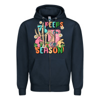 Navy peeps season mode on Zipper Hoodie - MaliasSmallBusiness