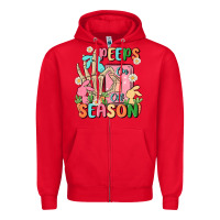 Red peeps season mode on Zipper Hoodie - MaliasSmallBusiness