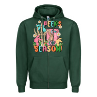 Sports Green peeps season mode on Zipper Hoodie - MaliasSmallBusiness