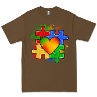 Cacao autism puzzle pieces heart Premium Tee - Zillion Design Studio