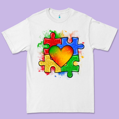 Autism Puzzle Pieces Heart Premium Tee Designed By Zillion Design Studio