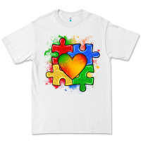 White autism puzzle pieces heart Premium Tee - Zillion Design Studio