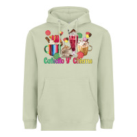 Matcha cafecito y chisme coffee cups Heavyweight Hoodie - MaliasSmallBusiness
