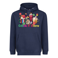 Navy cafecito y chisme coffee cups Heavyweight Hoodie - MaliasSmallBusiness