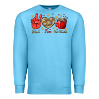 Ocean Blue Peace Love Hot Chocolate Premium Sweatshirt - BundleAndBundleShop