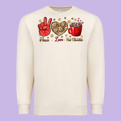 Peace Love Hot Chocolate Premium Sweatshirt Designed By Bundleandbundleshop